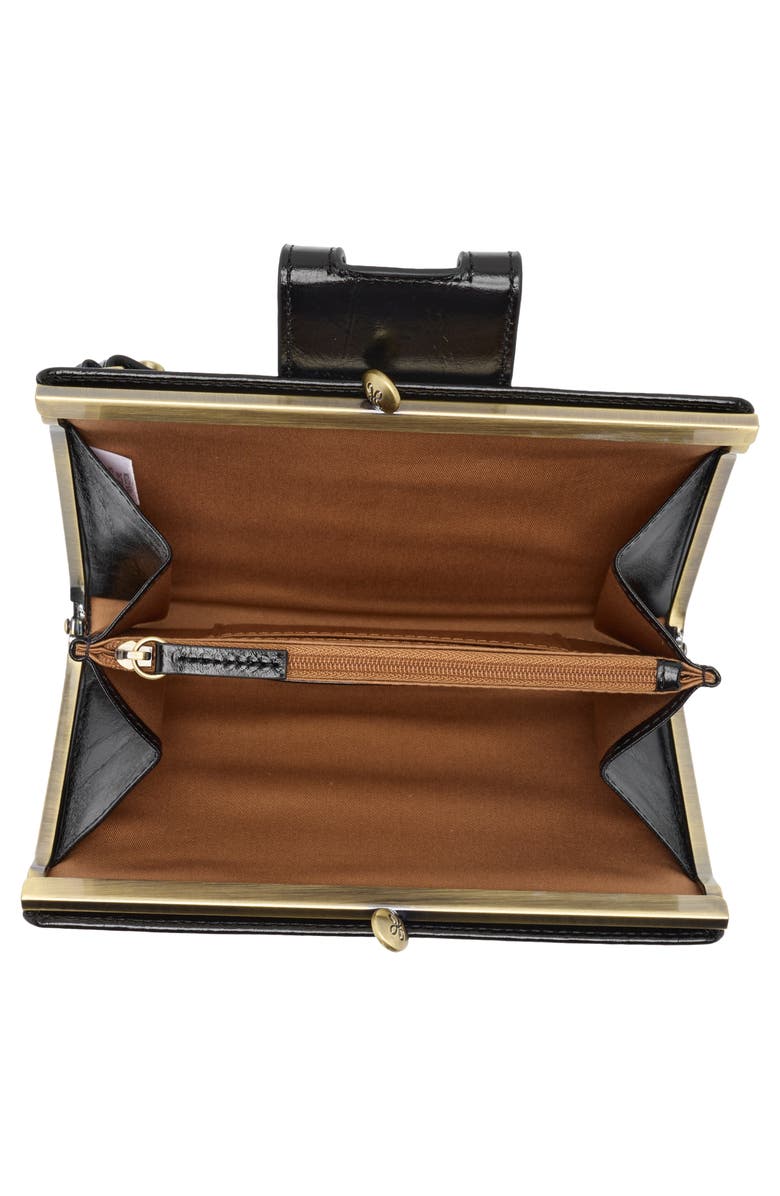 HOBO Violet Leather Wristlet, Alternate, color, Black