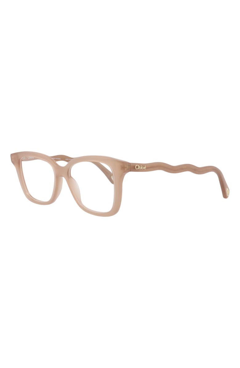 Chloé 49mm Square Optical Glasses, Alternate, color, Nude Nude Transparent