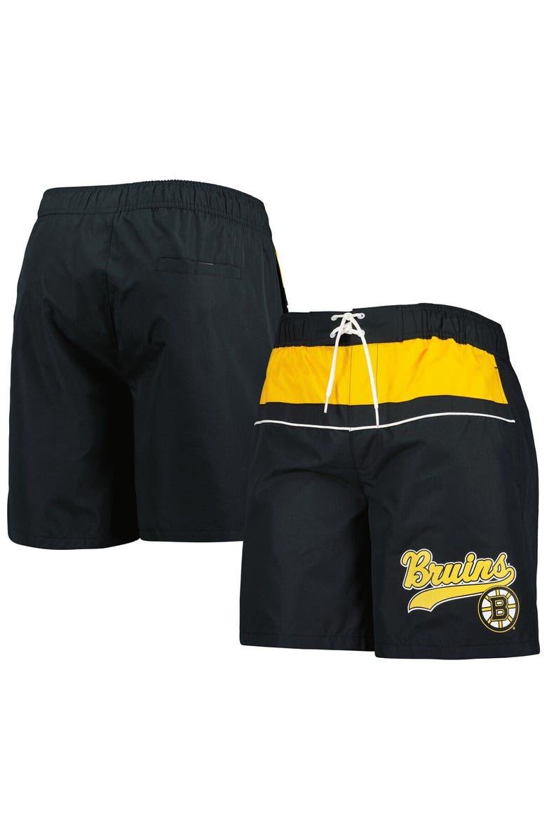 STARTER Men's Starter Black Boston Bruins Freestyle Volley Swim Shorts, Main, color, Black