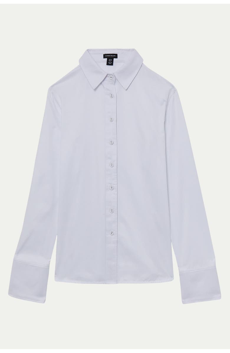 Karen Millen Cotton Woven Buttoned Shirt, Alternate, color, White