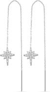Spero London Northernstar Starbust Sterling Silver Chain Drop Earrings