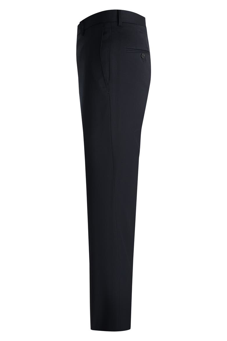 Flat Front Straight Leg Wool Dress Pants, Alternate, color, NAVY