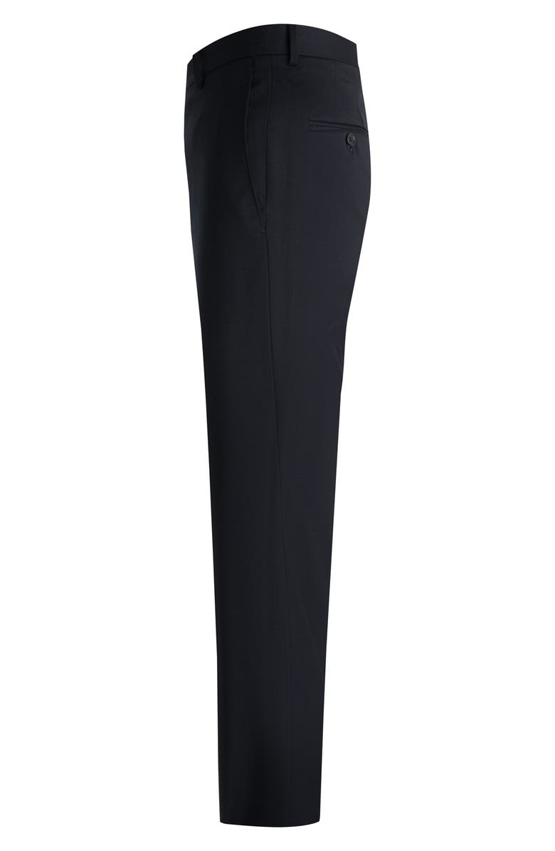 Samuelsohn Flat Front Straight Leg Wool Dress Pants, Alternate, color, Navy