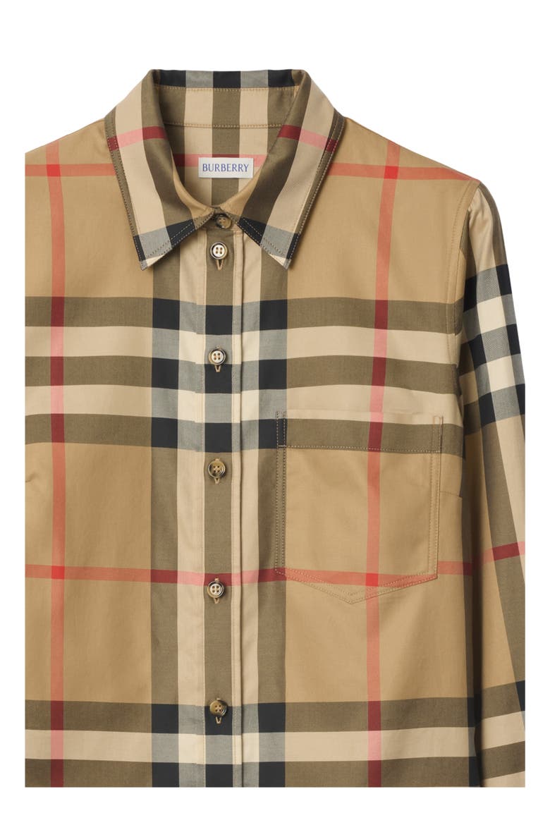 Slim Fit Check Cotton Shirt, Alternate, color, Archive beige