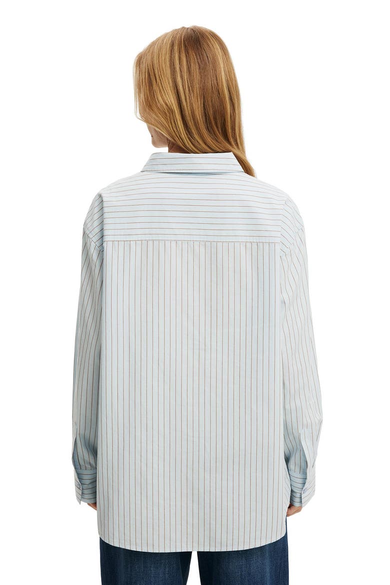 Women's Ella Wrap Long Sleeve Shirt, Alternate, color, Skyway Blue Pinstripe