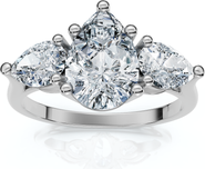 Bliss Diamond 2Ct TW Pear Shape Three Stone Diamond Engagement Ring in 14k Gold Lab Grown