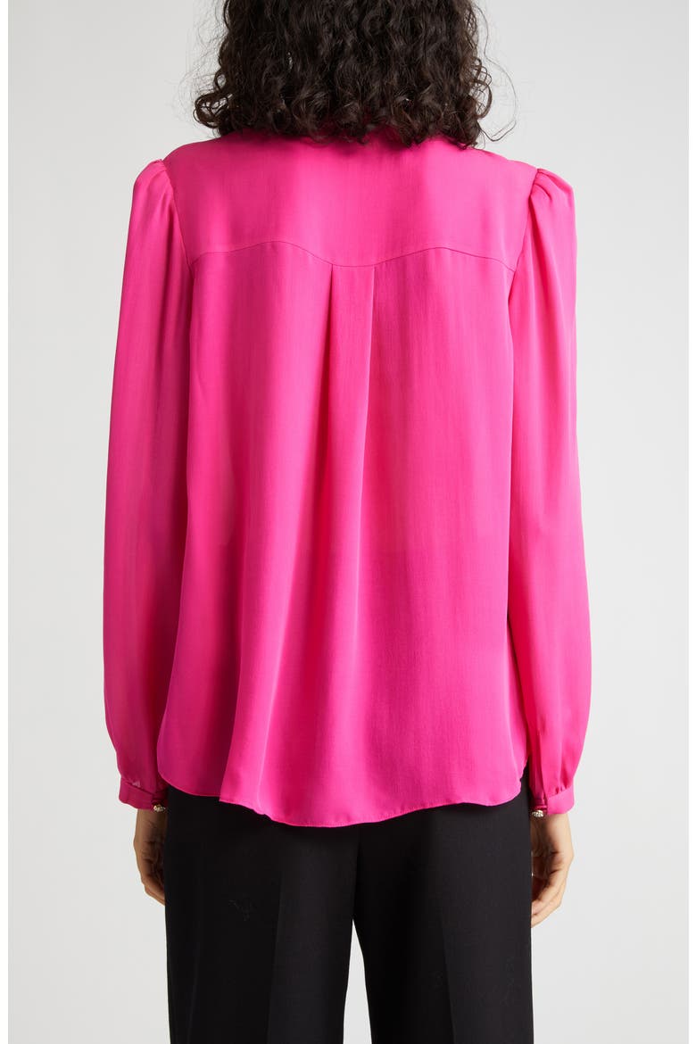 Sasha Silk Button-Up Top, Alternate, color, HOT FUCHSIA