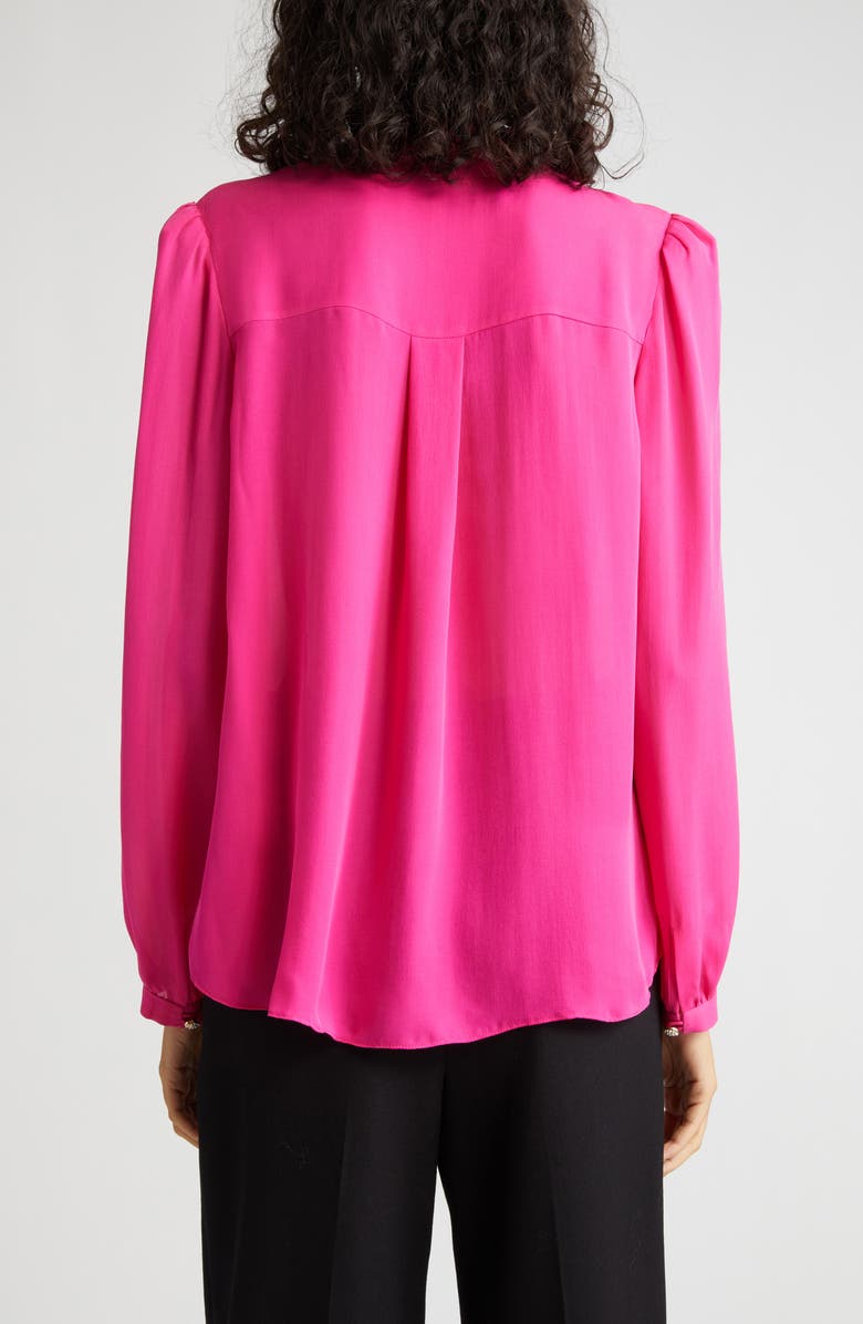 SALONI Sasha Silk Button-Up Top, Alternate, color, Hot Fuchsia