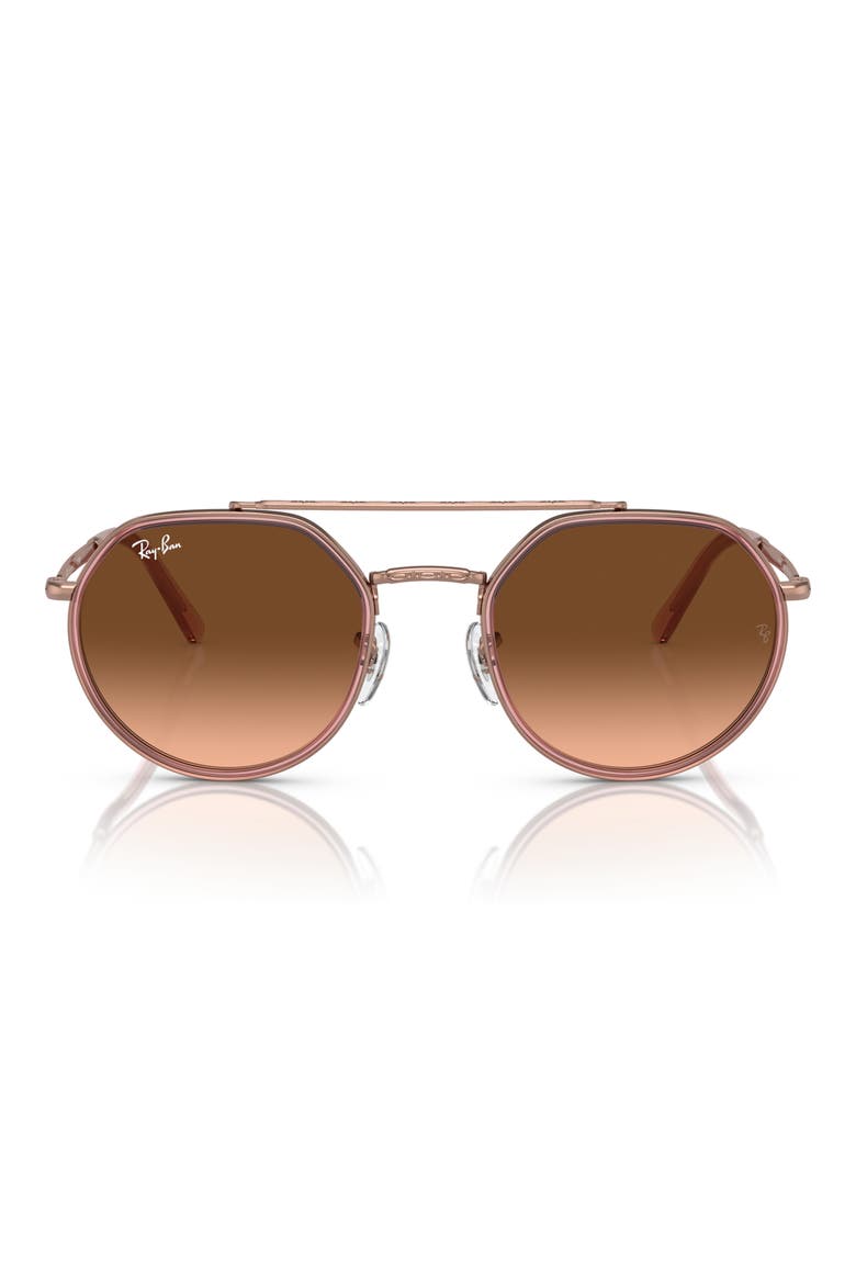 53mm Gradient Irregular Sunglasses, Main, color, COPPER