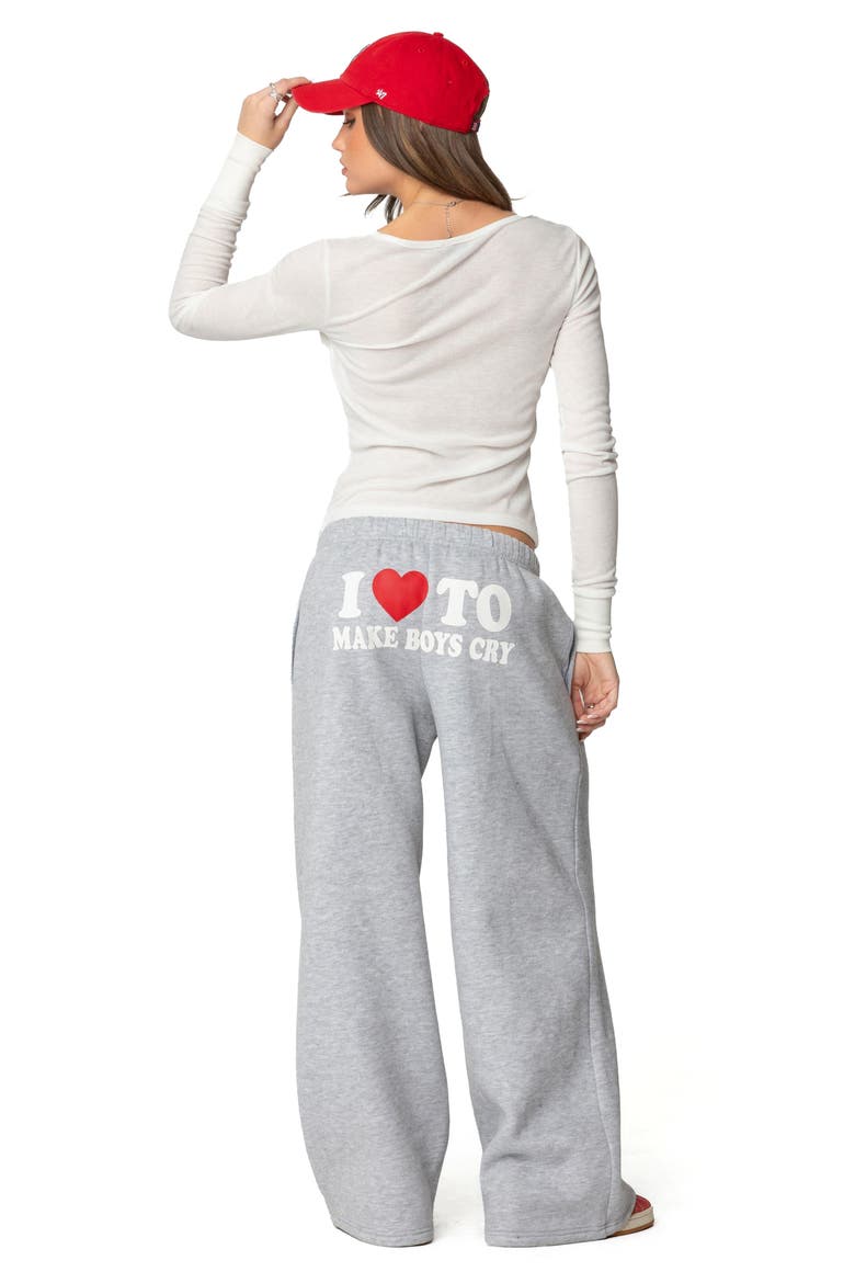 Boys Cry Wide Leg Sweatpants, Alternate, color, GRAY-MELANGE