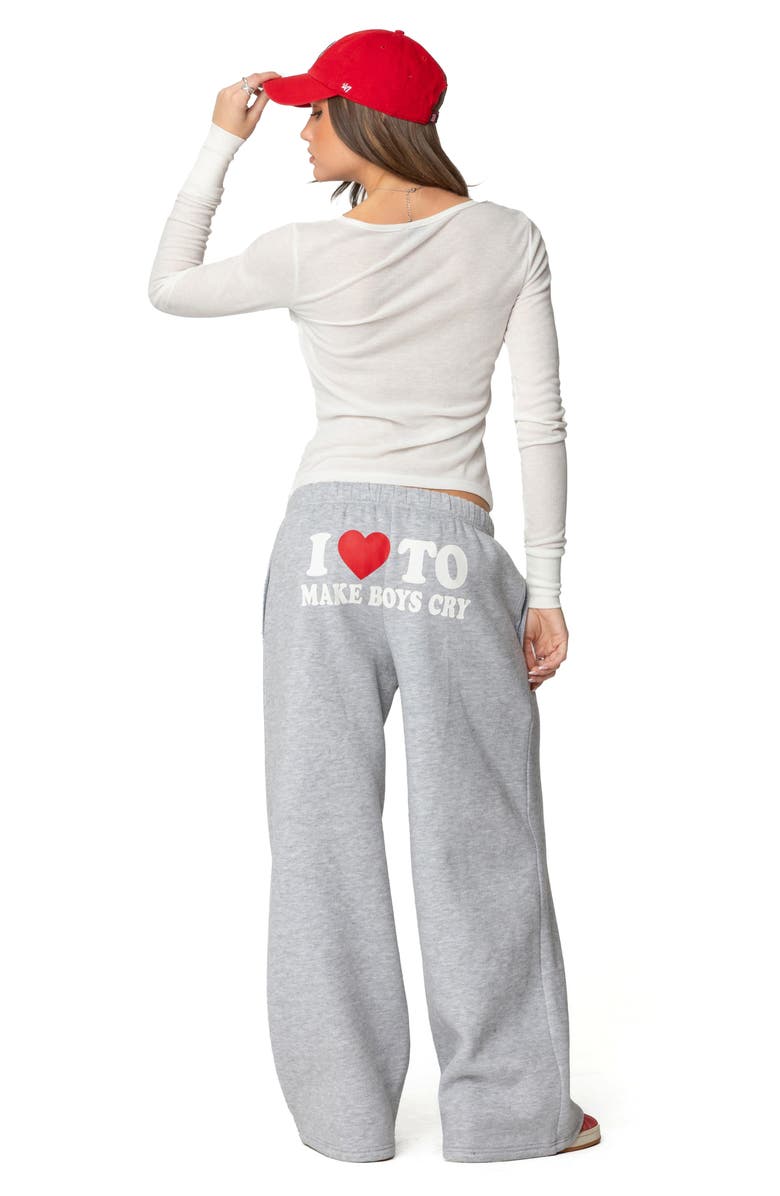 EDIKTED Boys Cry Wide Leg Sweatpants, Alternate, color, Gray-Melange