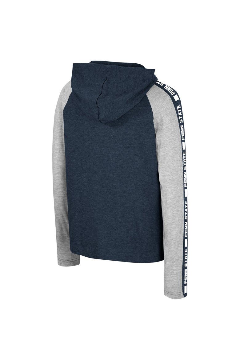 Youth Colosseum Navy Penn State Nittany Lions Ned Raglan Long Sleeve Hooded T-Shirt, Alternate, color, Navy