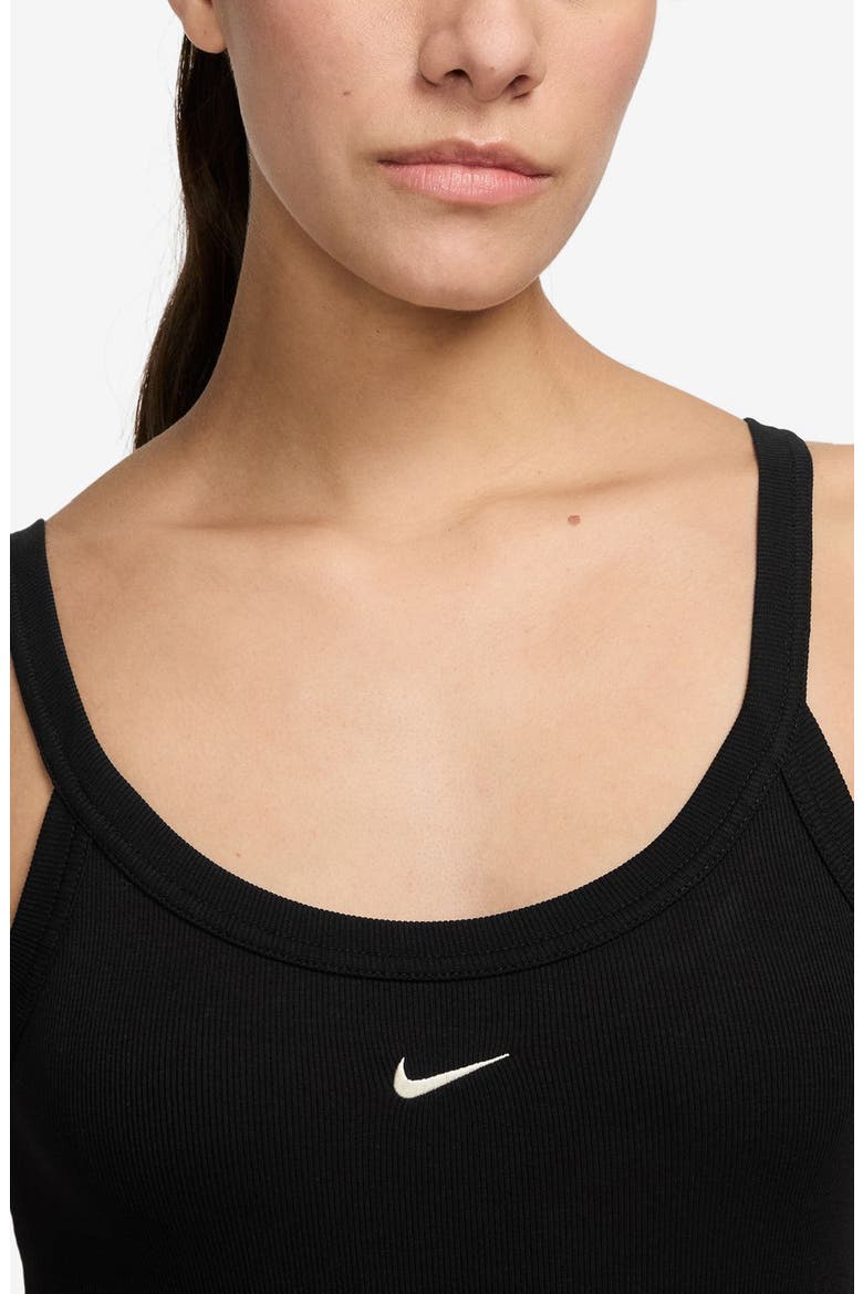 Sportswear Chill Knit Tight Rib Midi Dress, Alternate, color, 010 010 BLACK/SAIL