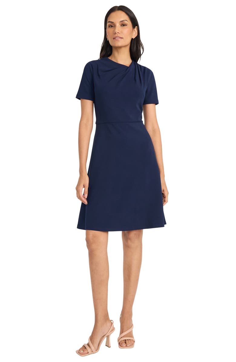 Maggy London Fit & Flare Dress, Alternate, color, Navy Blazer