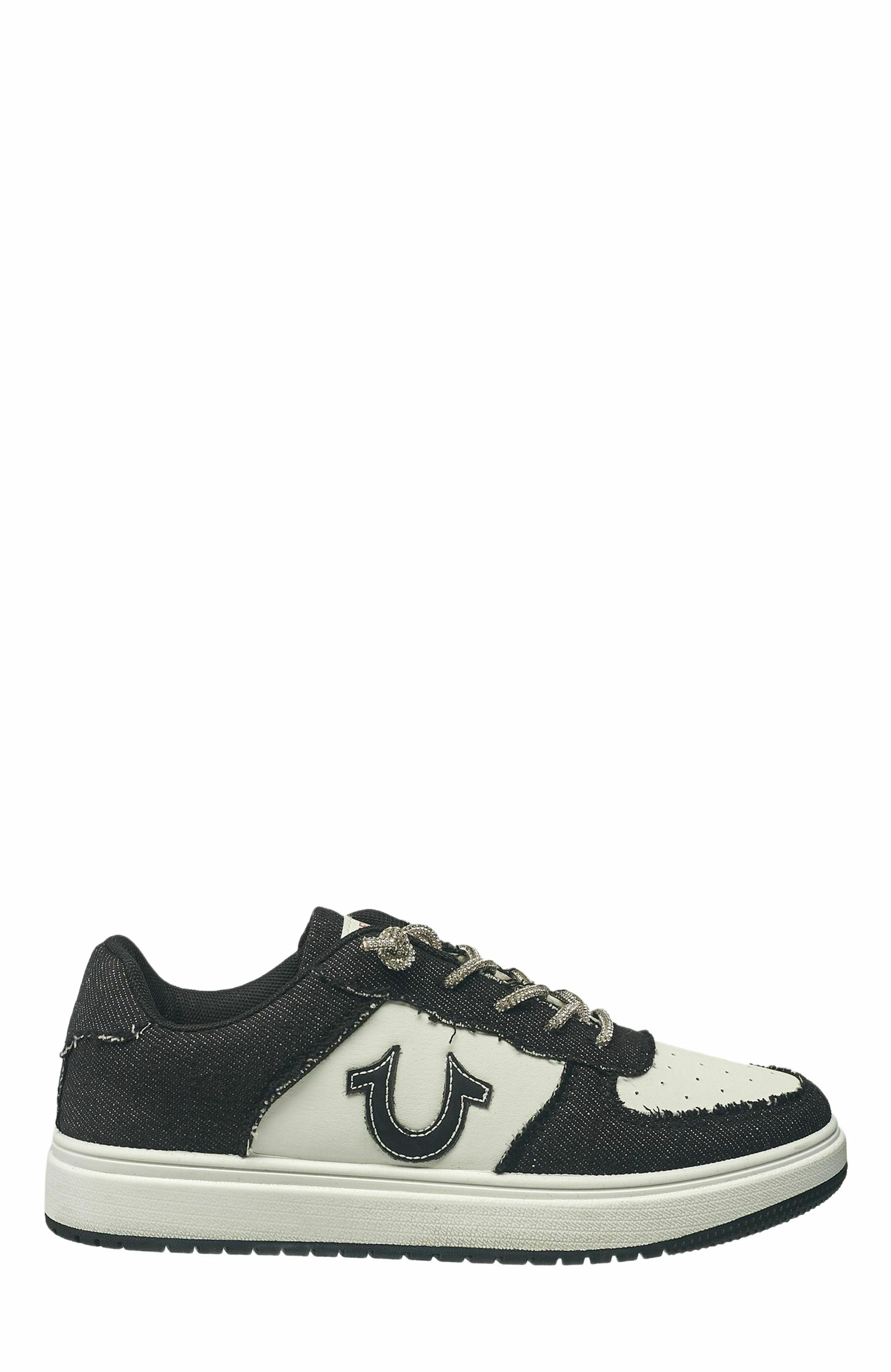 Allison Logo Sneaker, Alternate, color, Black denim