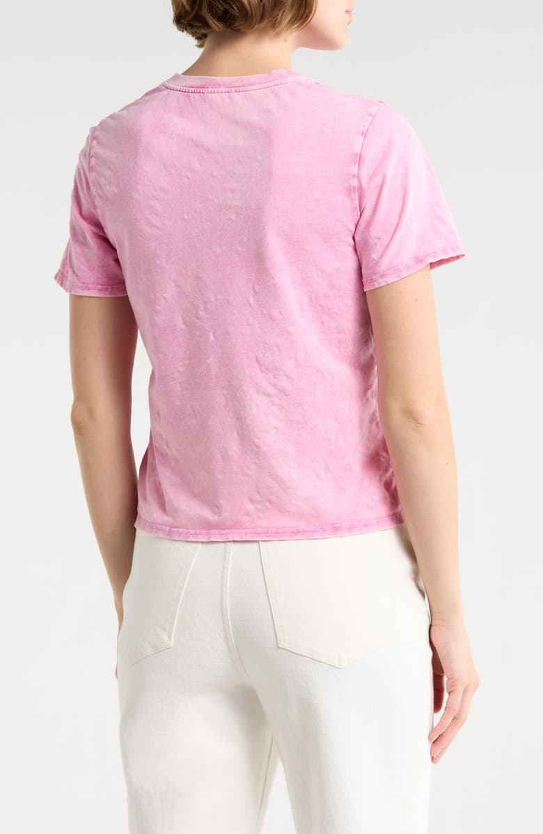 Cinq à Sept Garment Dyed Cotton Graphic Shrunken T-Shirt, Alternate, color, Carnation