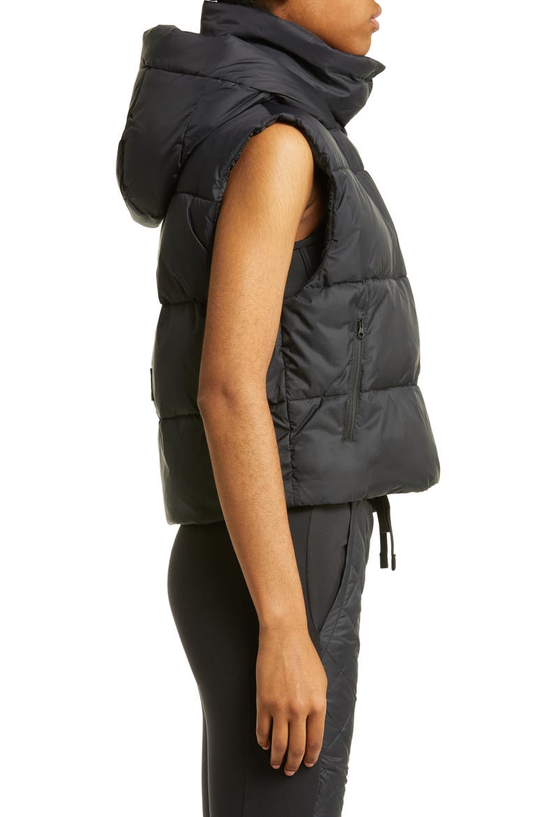 Gold Rush Hooded Puffer Vest, Alternate, color, BLACK