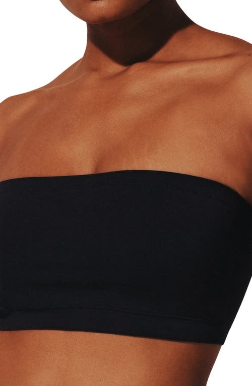 Thirdlove Seamless Cloud Cotton Wireless Bandeau Bra In Black