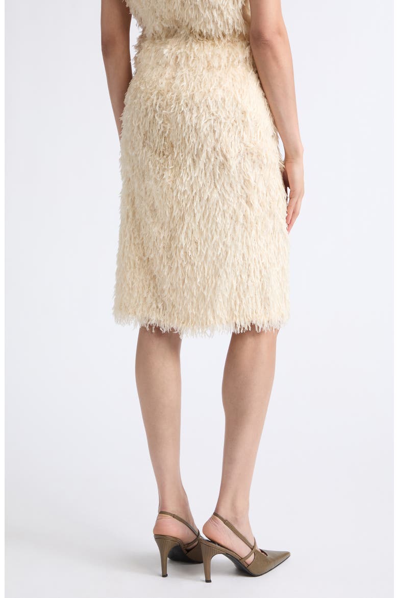 Feathered Jersey Midi Skirt, Alternate, color, EGGSHELL