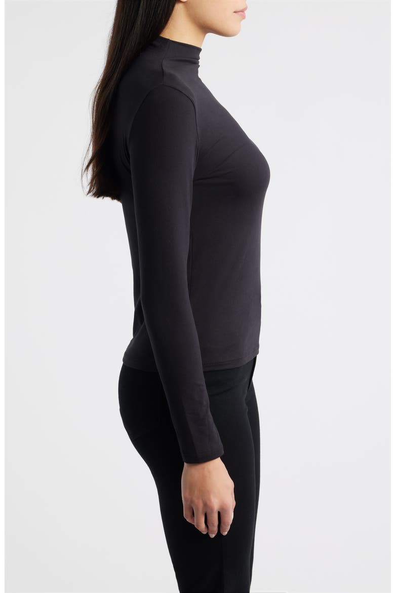 Melody Funnel Neck Top, Alternate, color, BLACK