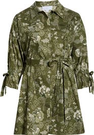 SUGARLIPS Emelia Hazelton Floral Cotton Shirtdress