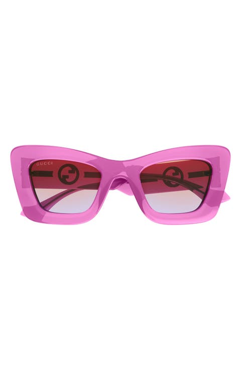 49mm Small Gradient Cat Eye Sunglasses