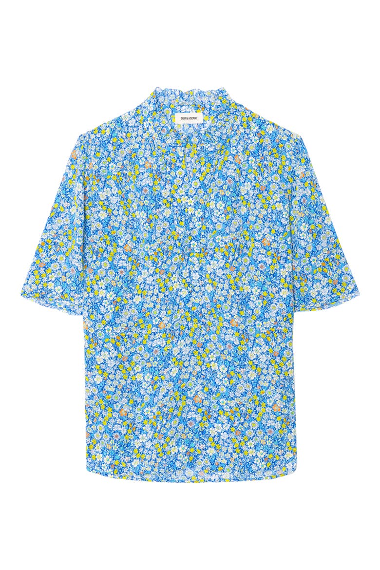 Topher Floral Print Popover Top, Alternate, color, PEAR