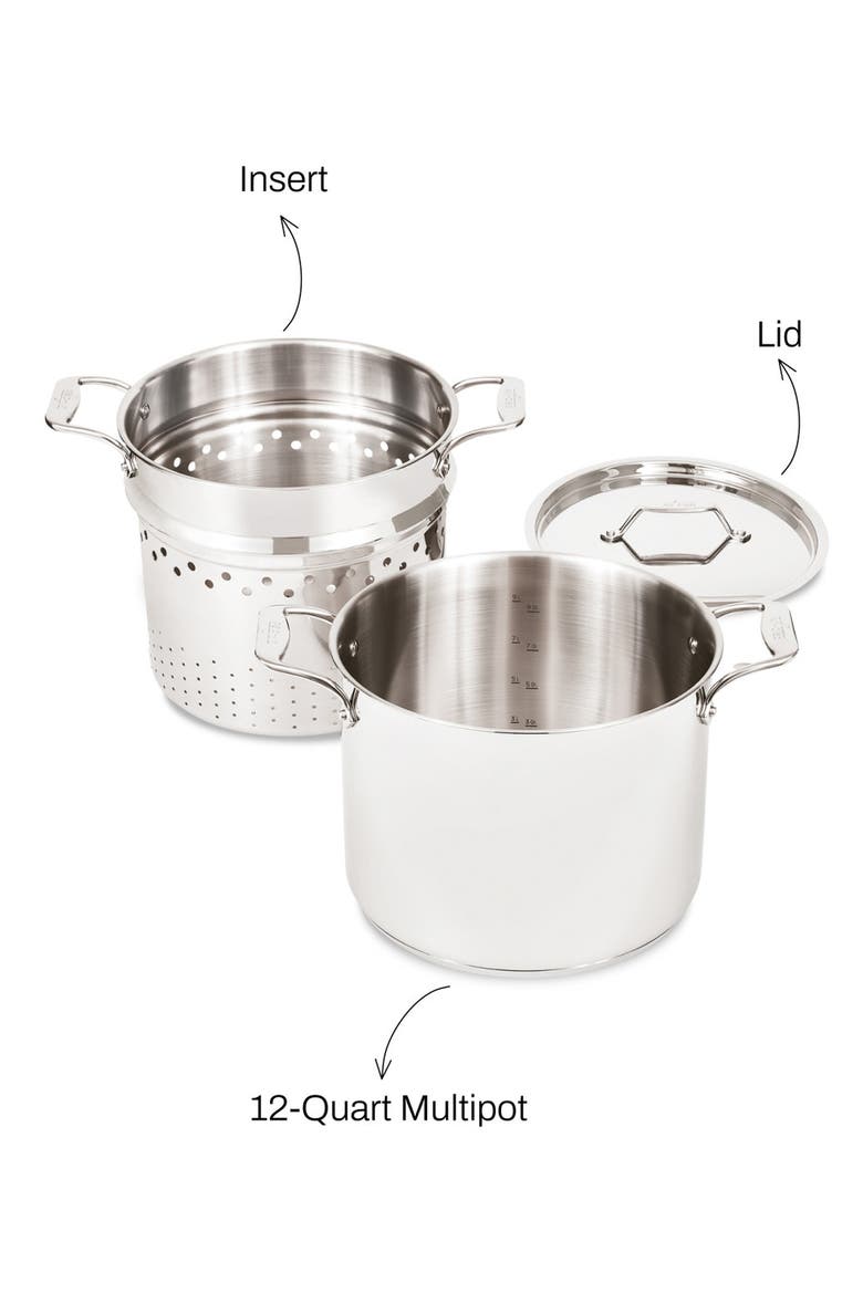 Simply Strain 12-Quart Stainless Steel Multipot with Insert, Alternate, color, SILVER