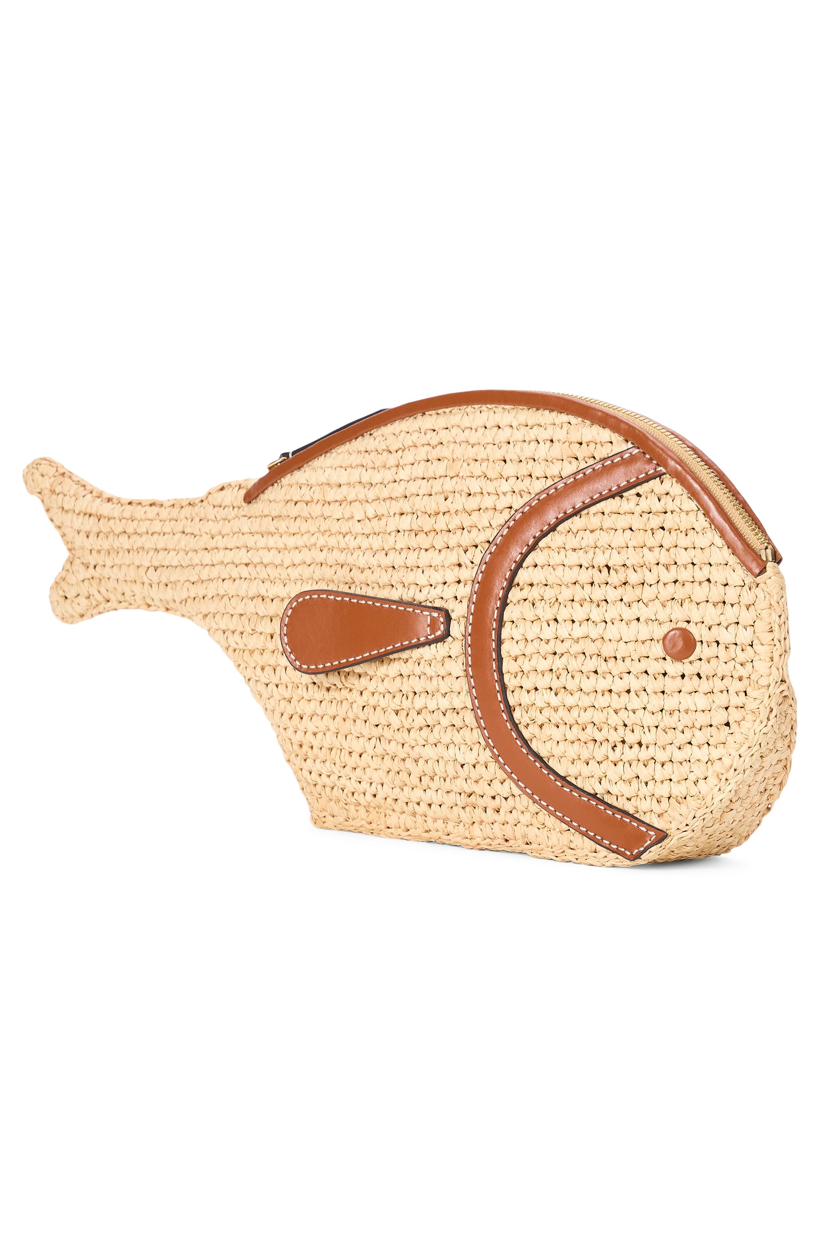 STAUD Pesce Raffia Clutch, Alternate, color, Natural/ Tan