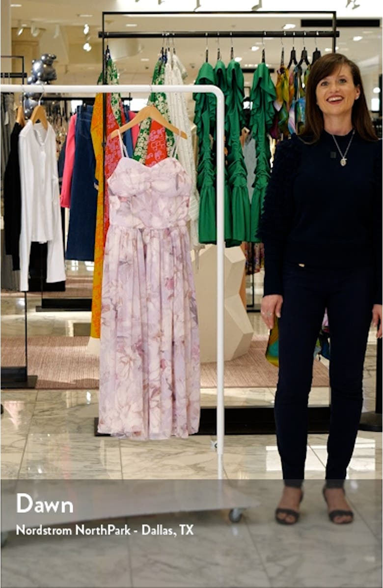 Kids' Floral Print Clip Dot Maxi Dress, sales video thumbnail