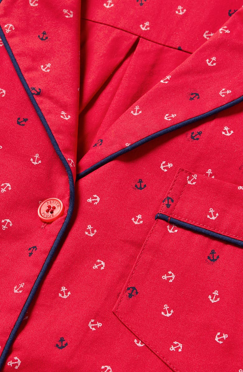 Petite Plume Print Cotton Twill Short Pajamas, Alternate, color, 