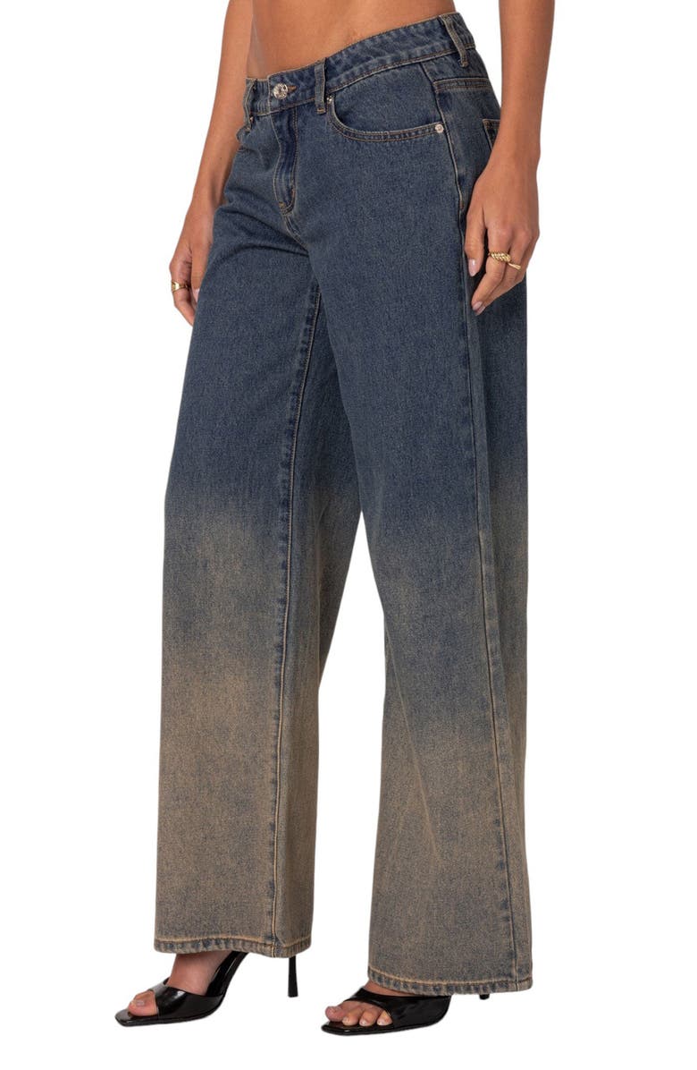 EDIKTED Mud Wash Slouchy Wide Leg Jeans, Alternate, color,