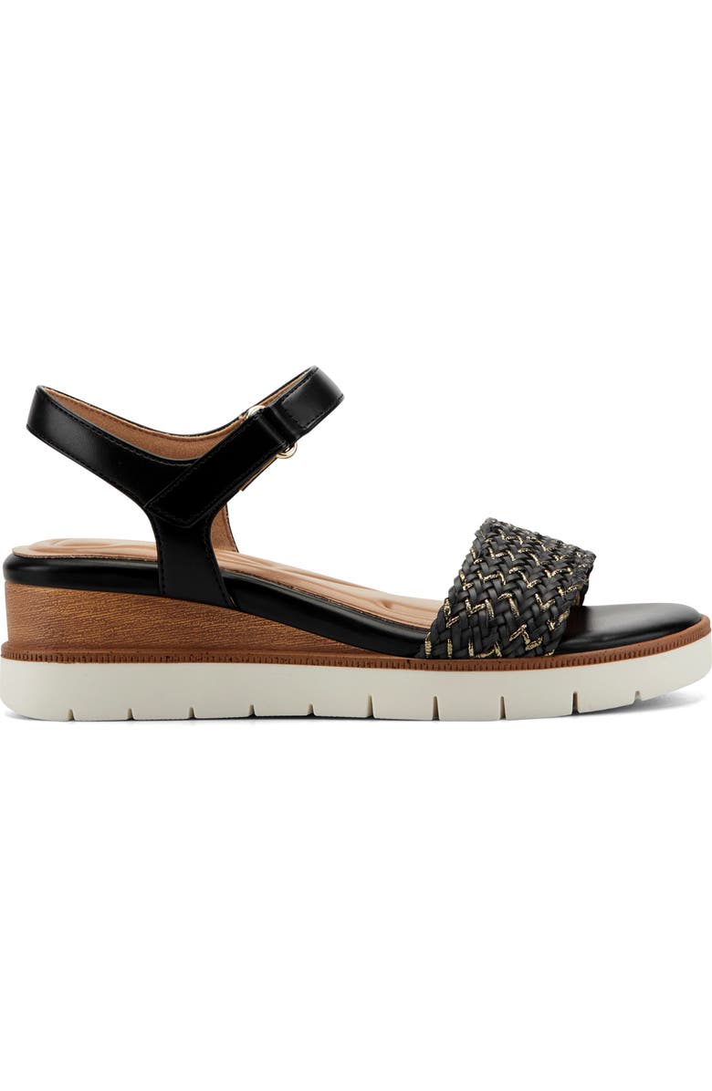 Easy Spirit Edythe Wedge Sandal, Alternate, color, Black