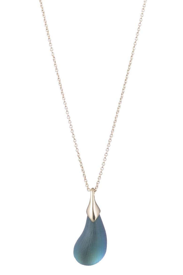 Dewdrop Pendant Necklace, Main, color, BLACK BEETLE