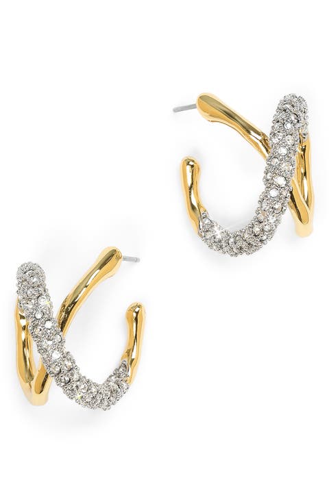 Solanales Crystal Orbit Hoop Earrings