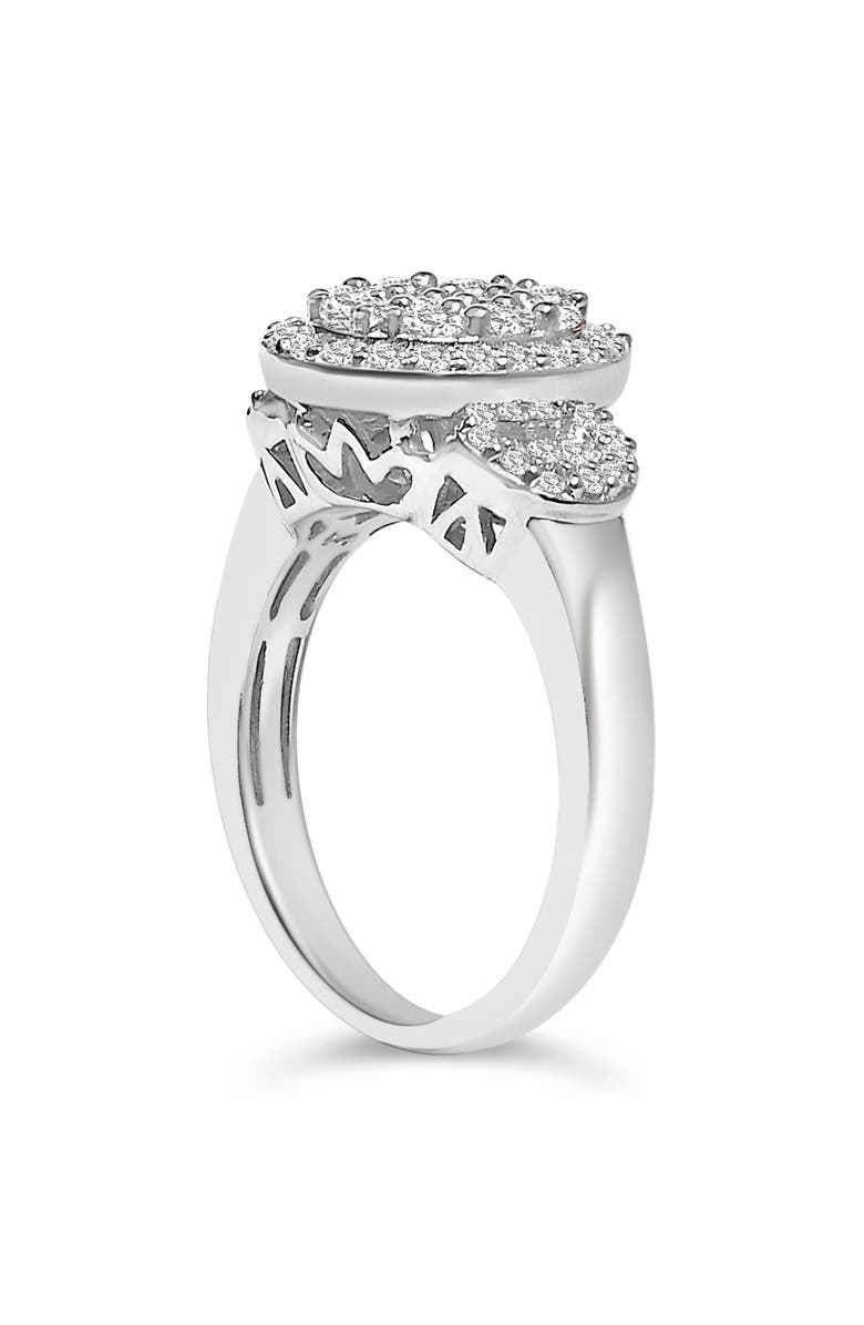 Haus of Brilliance 10K White Gold 1.0 Cttw Diamond Oval Cluster with Halo Vintage-Inspired Ring, Alternate, color, White