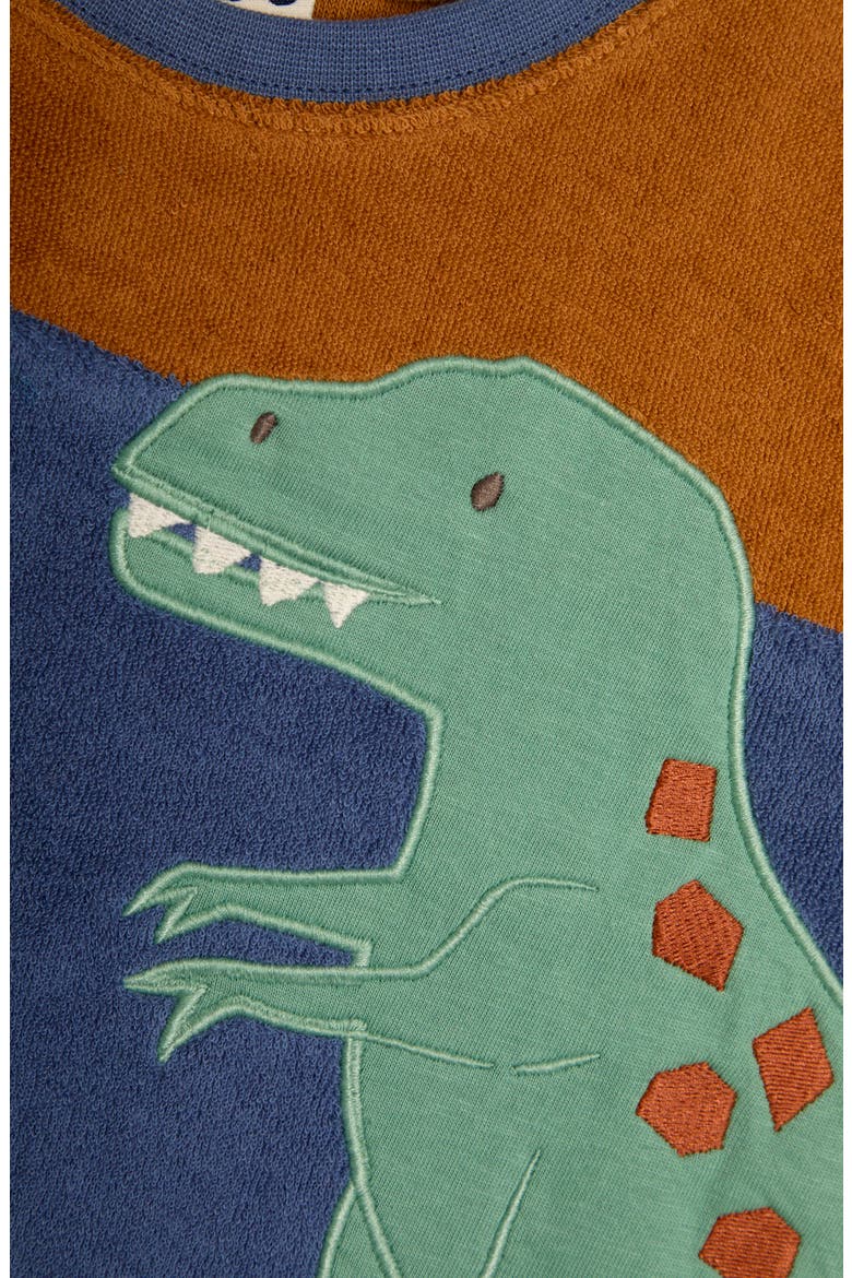 T-Rex Appliqué T-Shirt & Shorts Set, Alternate, color, BLUE