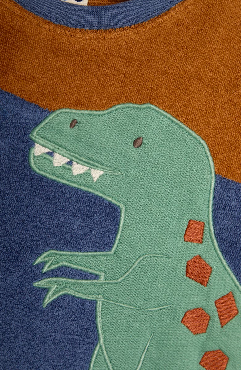 JOJO MAMAN BEBE T-Rex Appliqué T-Shirt & Shorts Set, Alternate, color, Blue