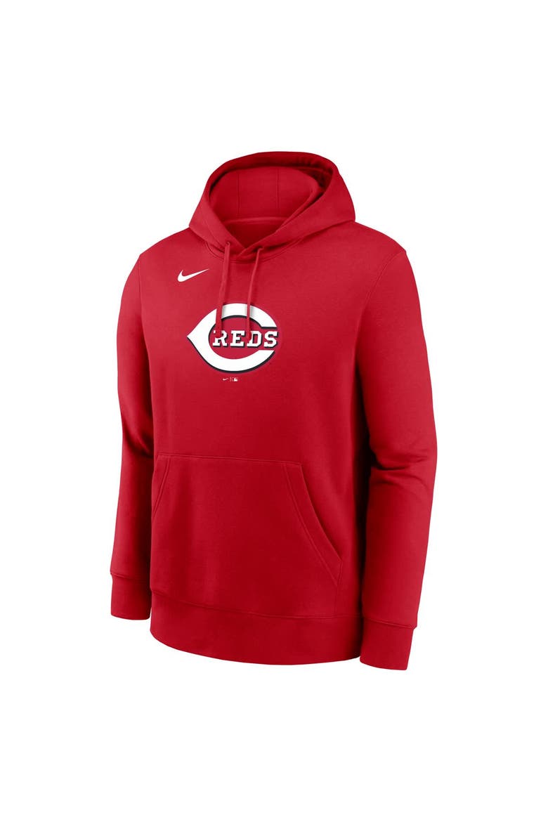 Men's Nike Red Cincinnati Reds Logo Club Fleece Pullover Hoodie, Alternate, color, Red