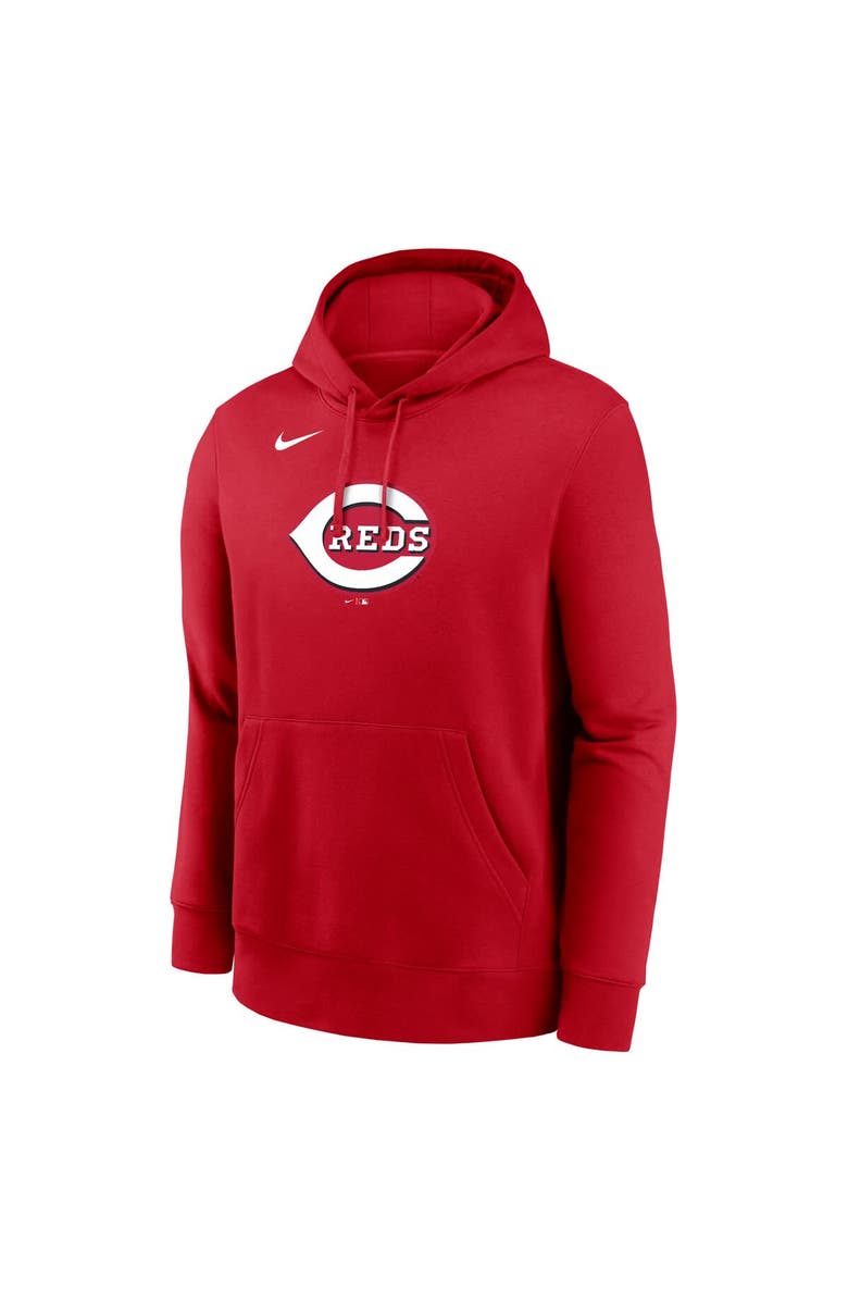 Nike Men's Nike Red Cincinnati Reds Logo Club Fleece Pullover Hoodie, Alternate, color, 