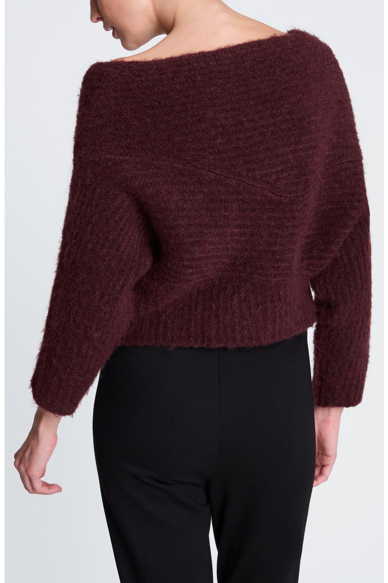 Asymmetrical Drape Neck Chunky Sweater, Alternate, color, SUGAR BEET