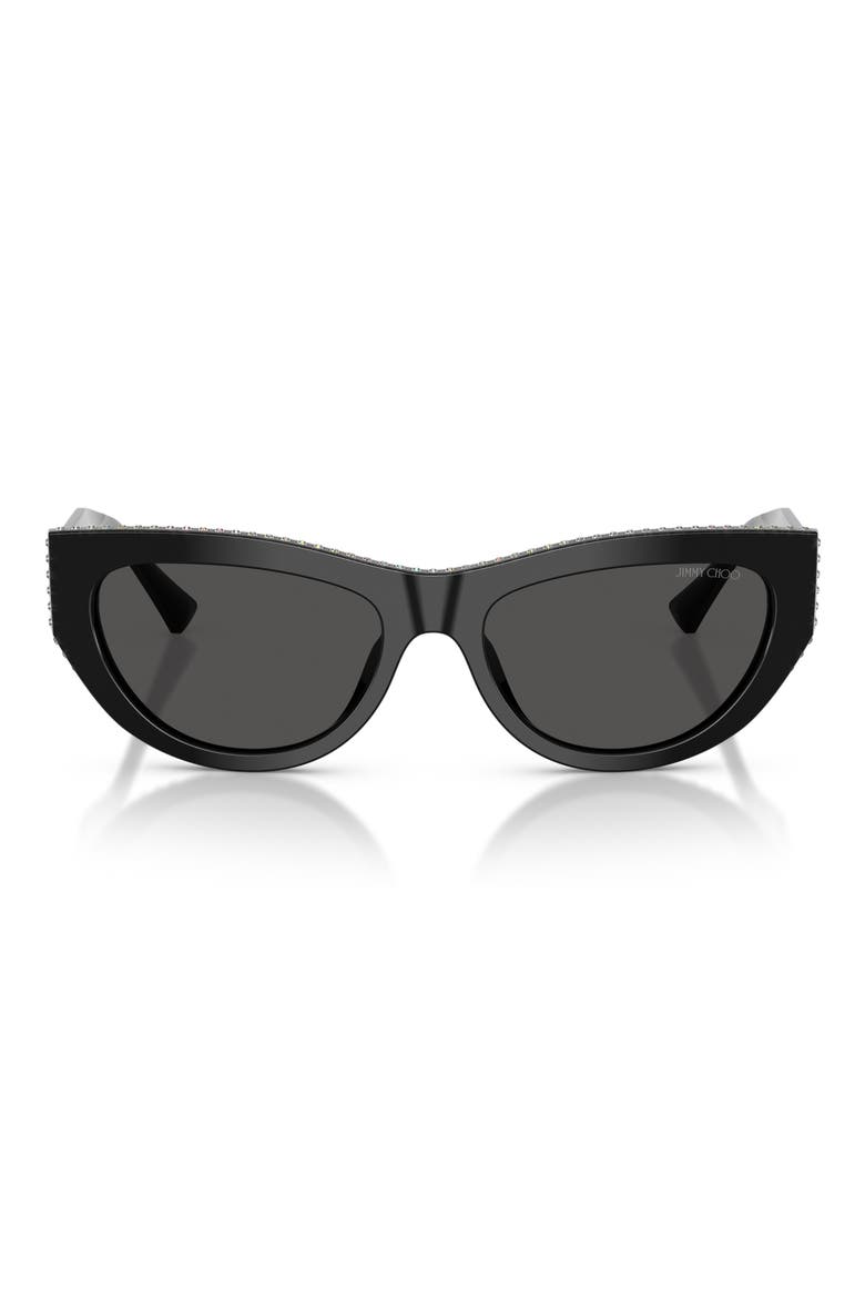 54mm Cat Eye Sunglasses, Main, color, BLACK/ DARK GREY