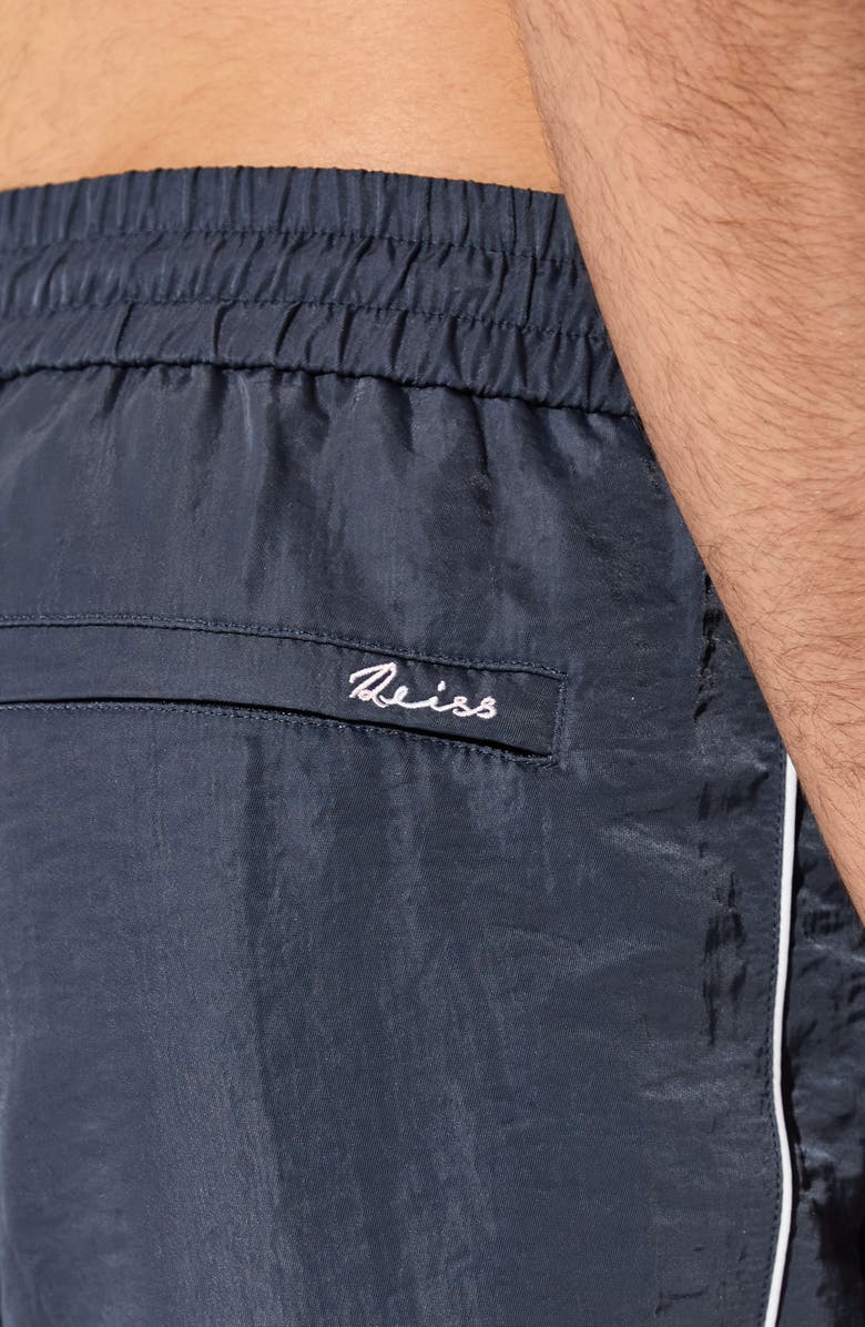 Reiss Breeze Piped Nylon Swim Trunks, Alternate, color, Steel Blue