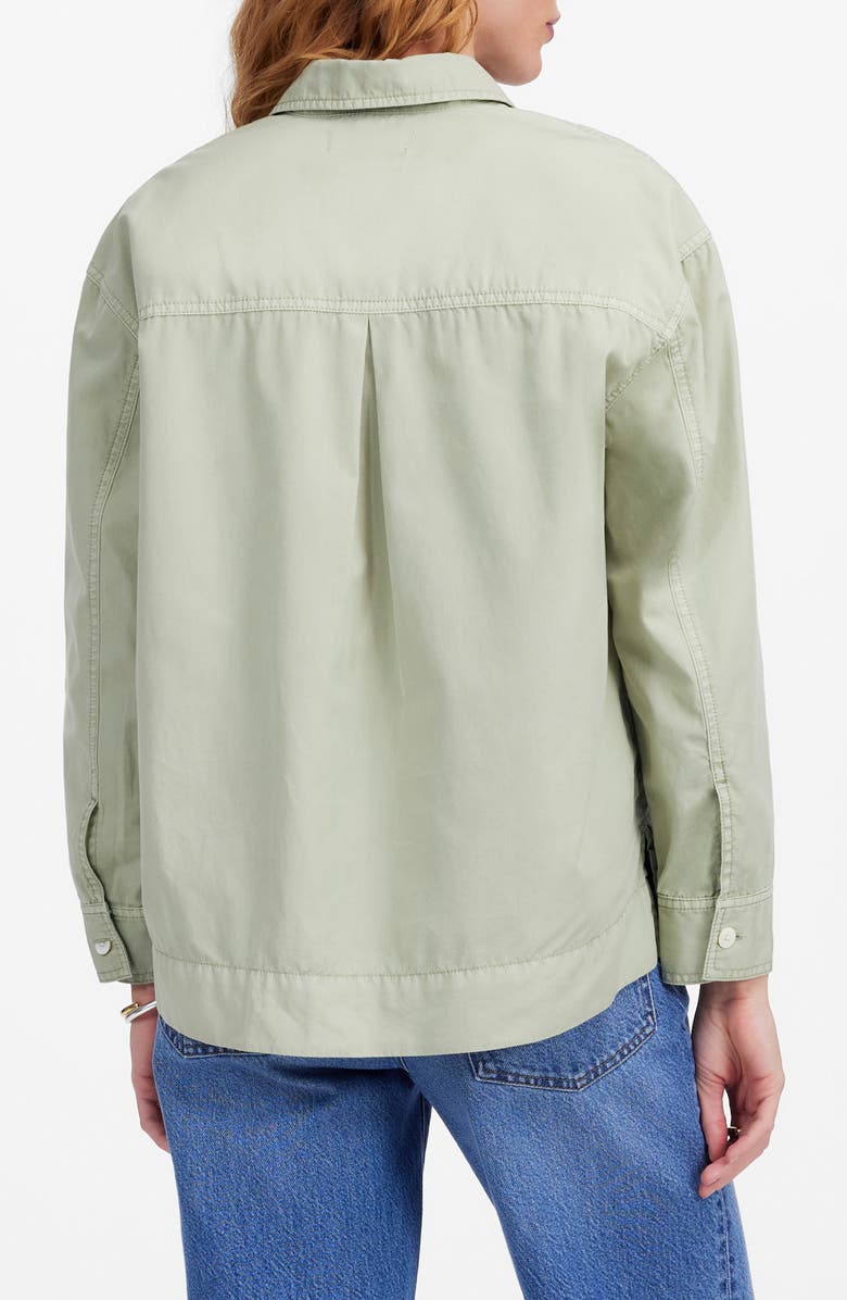 Madewell Garment Dye Denim Popover Shirt, Alternate, color, Dusty Celadon