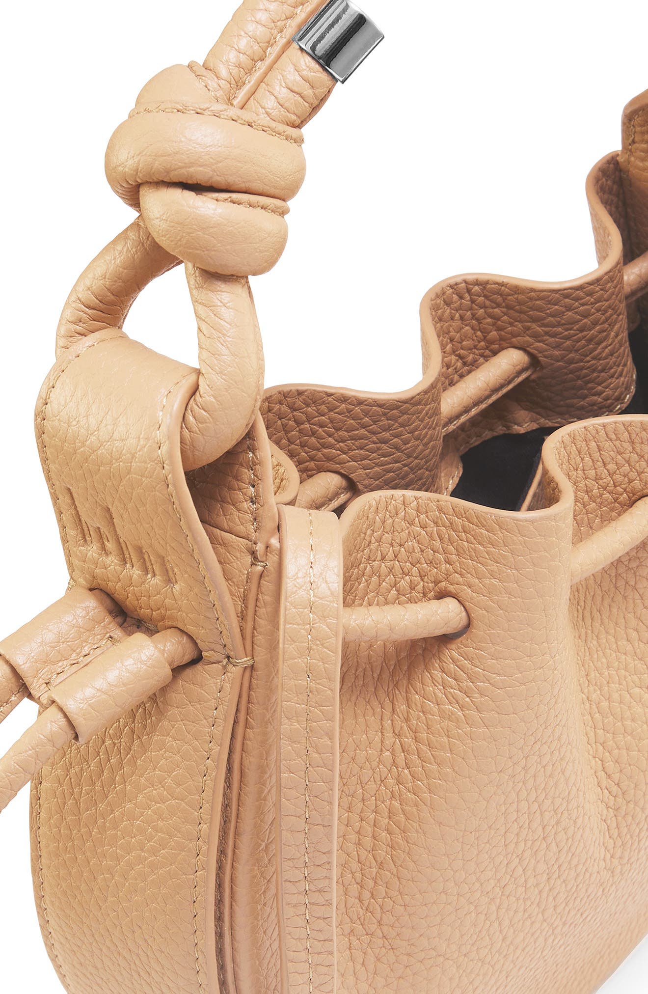 Mini Ina Pebble Leather Crossbody Bag, Alternate, color, PEACH