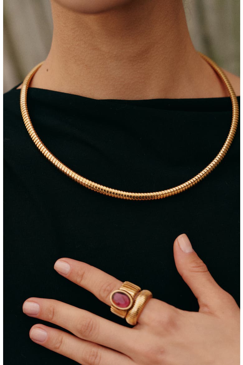 Minimalist Choker, Alternate, color, Gold
