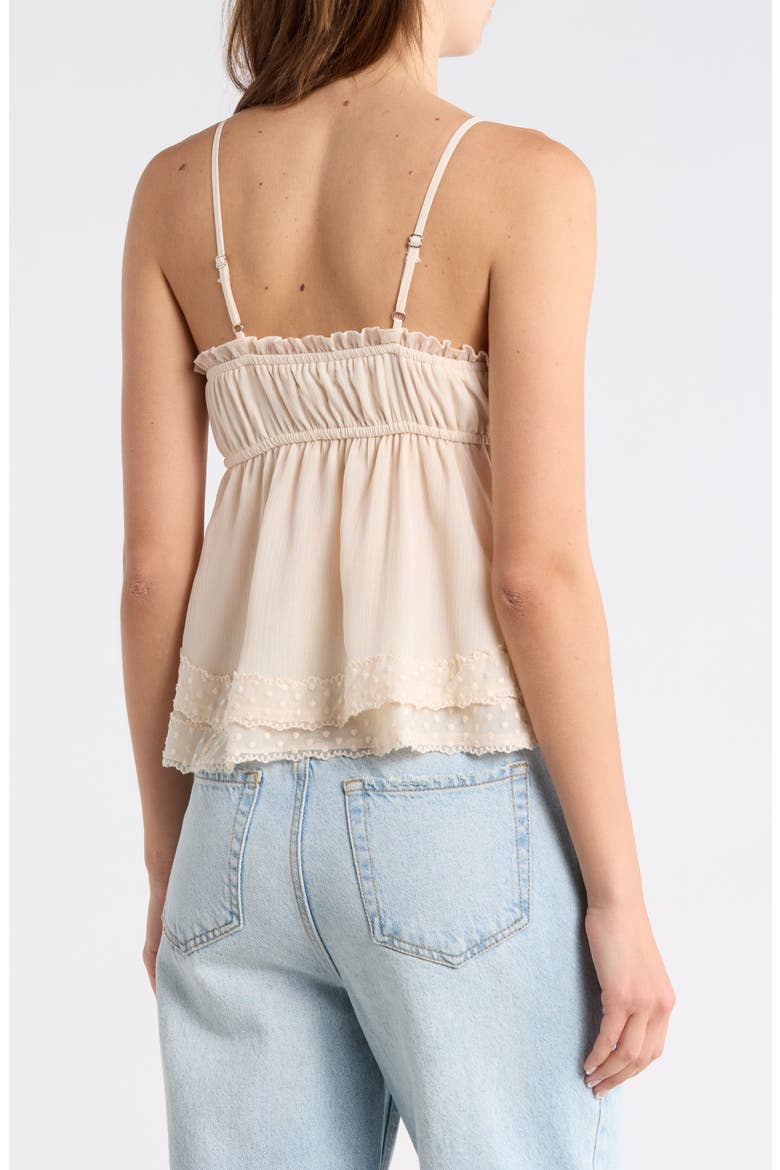 Double Tier Lace Trim Cami, Alternate, color, NATURAL