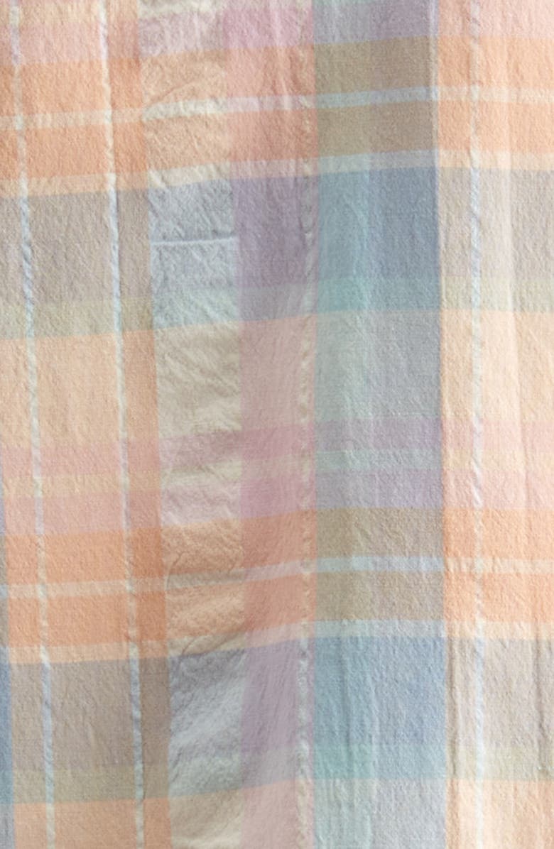 Nordstrom Seersucker Short Sleeve Button-Up Shirt & Drawstring Shorts Set, Alternate, color, Coral Playful Plaid