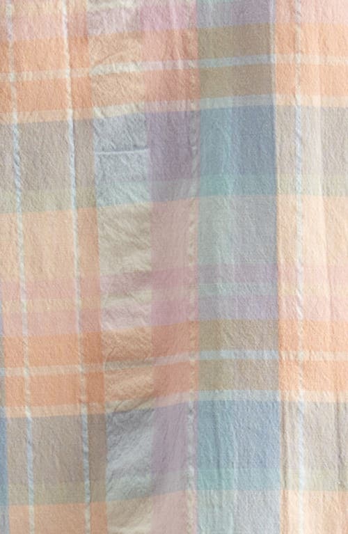 Nordstrom Seersucker Short Sleeve Button-up Shirt & Drawstring Shorts Set In Coral Playful Plaid
