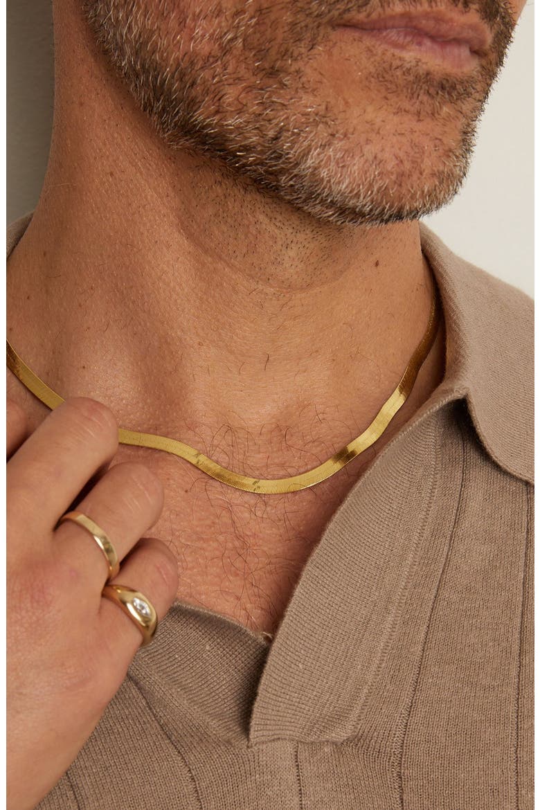 Herringbone 5mm Chain Necklace, Alternate, color, Yellow Gold